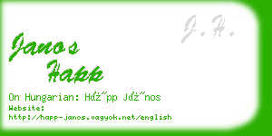 janos happ business card